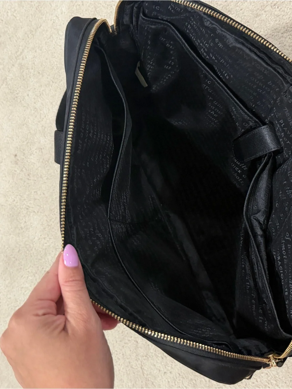 kate spade Black Nylon Laptop Briefcase with Shoulder Strap